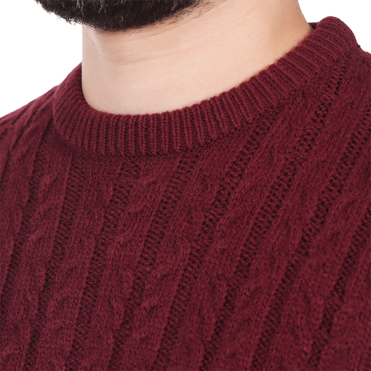 Su&eacute;ter Cuello Redondo Trenzado Lana Acr&iacute;lico OVS Hombre image number null
