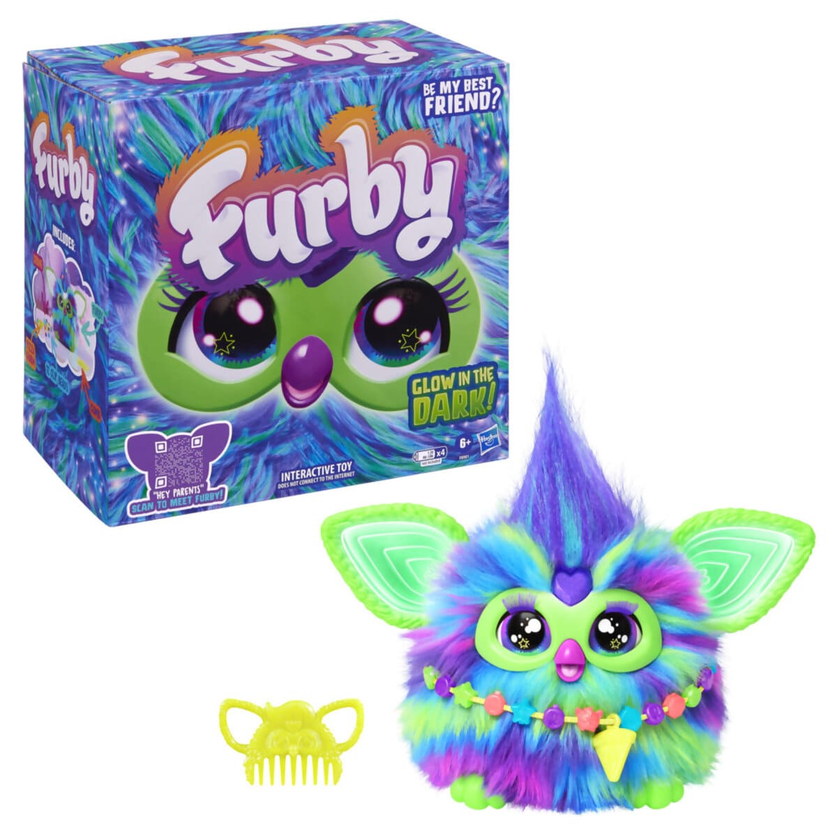 Peluche Interactivo Furby Galaxy Edici&oacute;n Brilla en la Oscuridad de Hasbro image number null