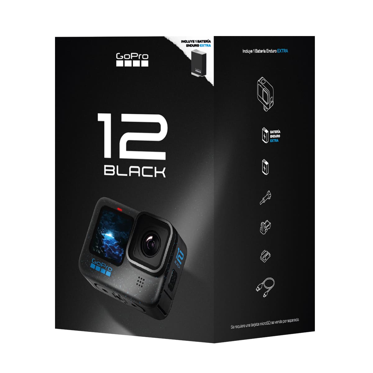 Videoc&aacute;mara Gopro Hero12 Kit Bater&iacute;a Enduro Extra image number null