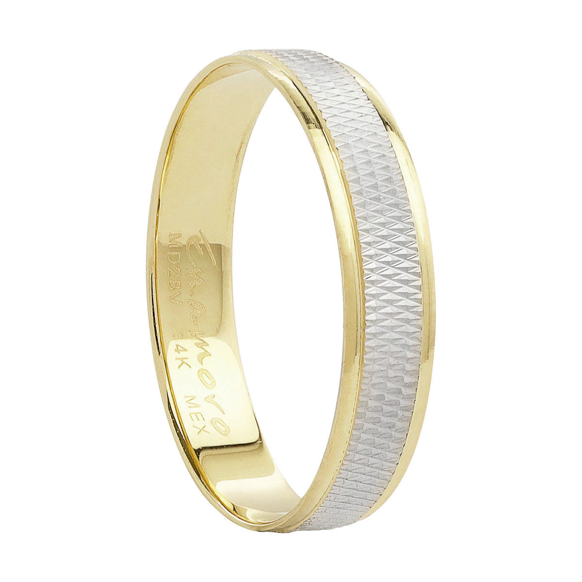 Argolla Oro Combinado 14K 4mm Enamoro image number null