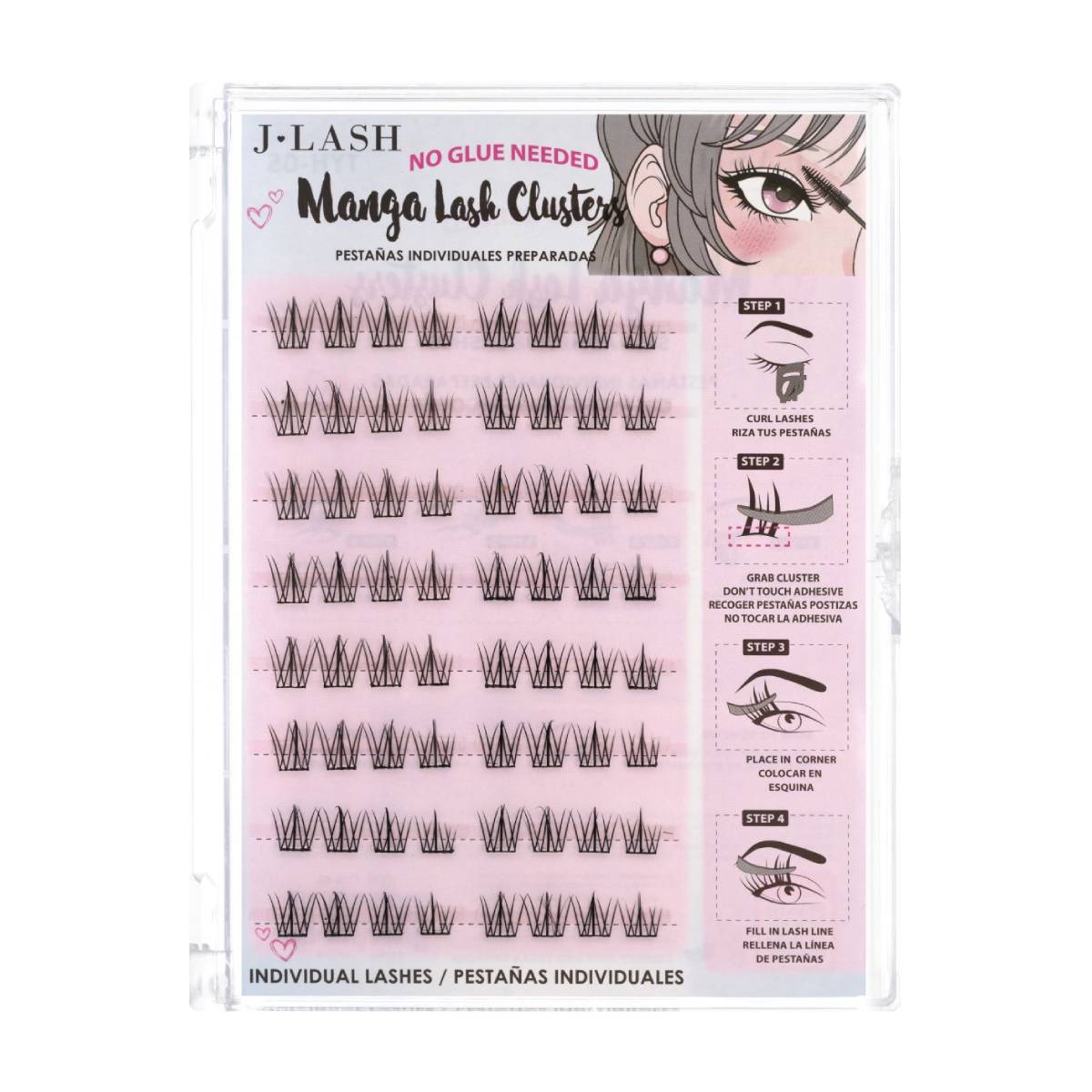 Pesta&ntilde;as Postizas Mink Sint&eacute;tico Manga Lash Clusters J Lash image number null