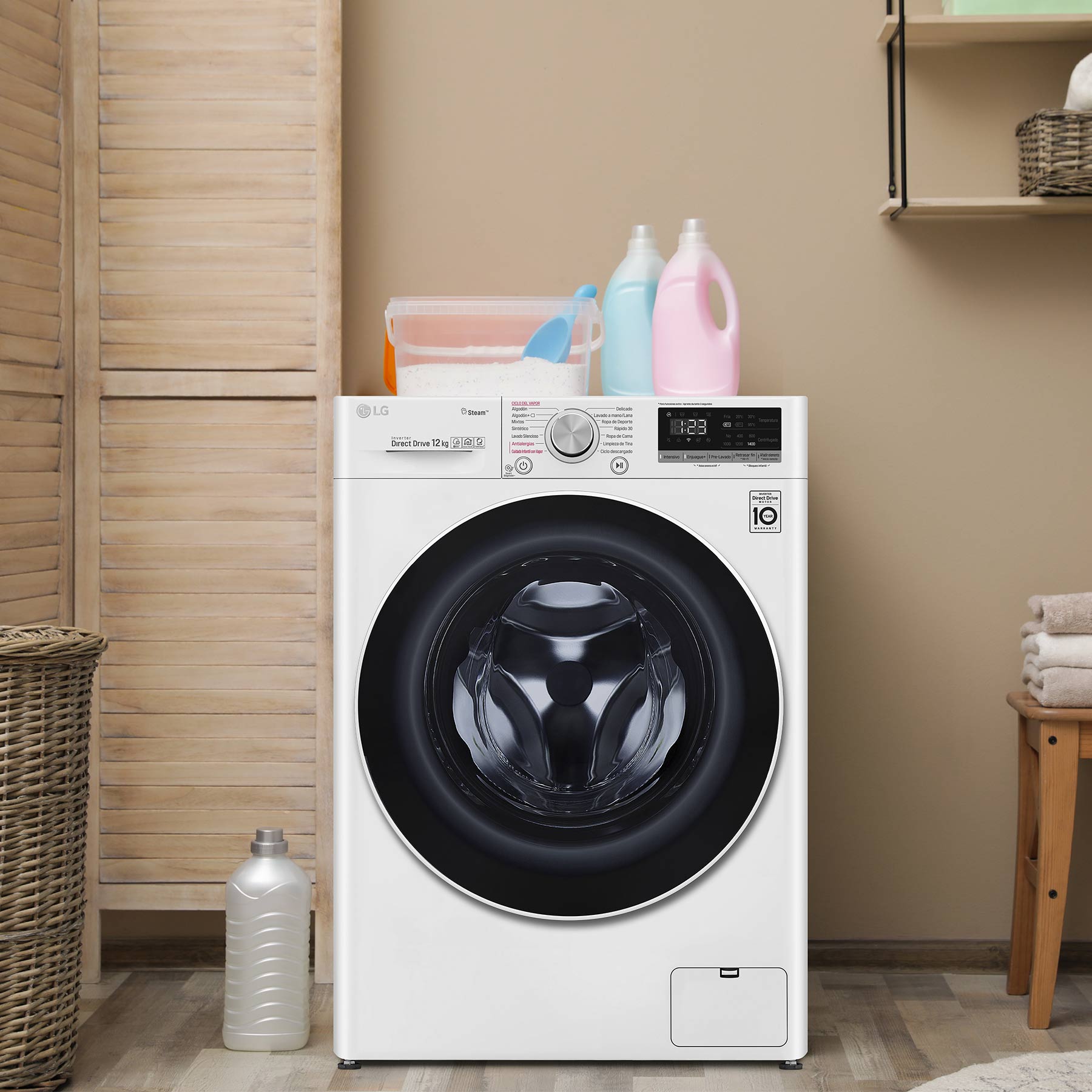 Lavadora LG Carga Frontal AI DD&trade; 12kg - WM12WVC4S6 image number null