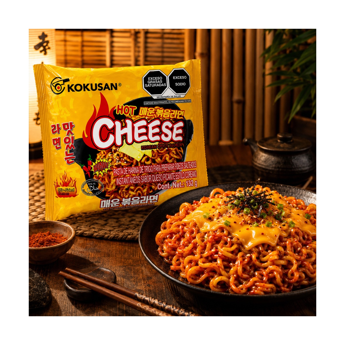 Ramen Kokusan Hot Spicy Cheese 132G image number null