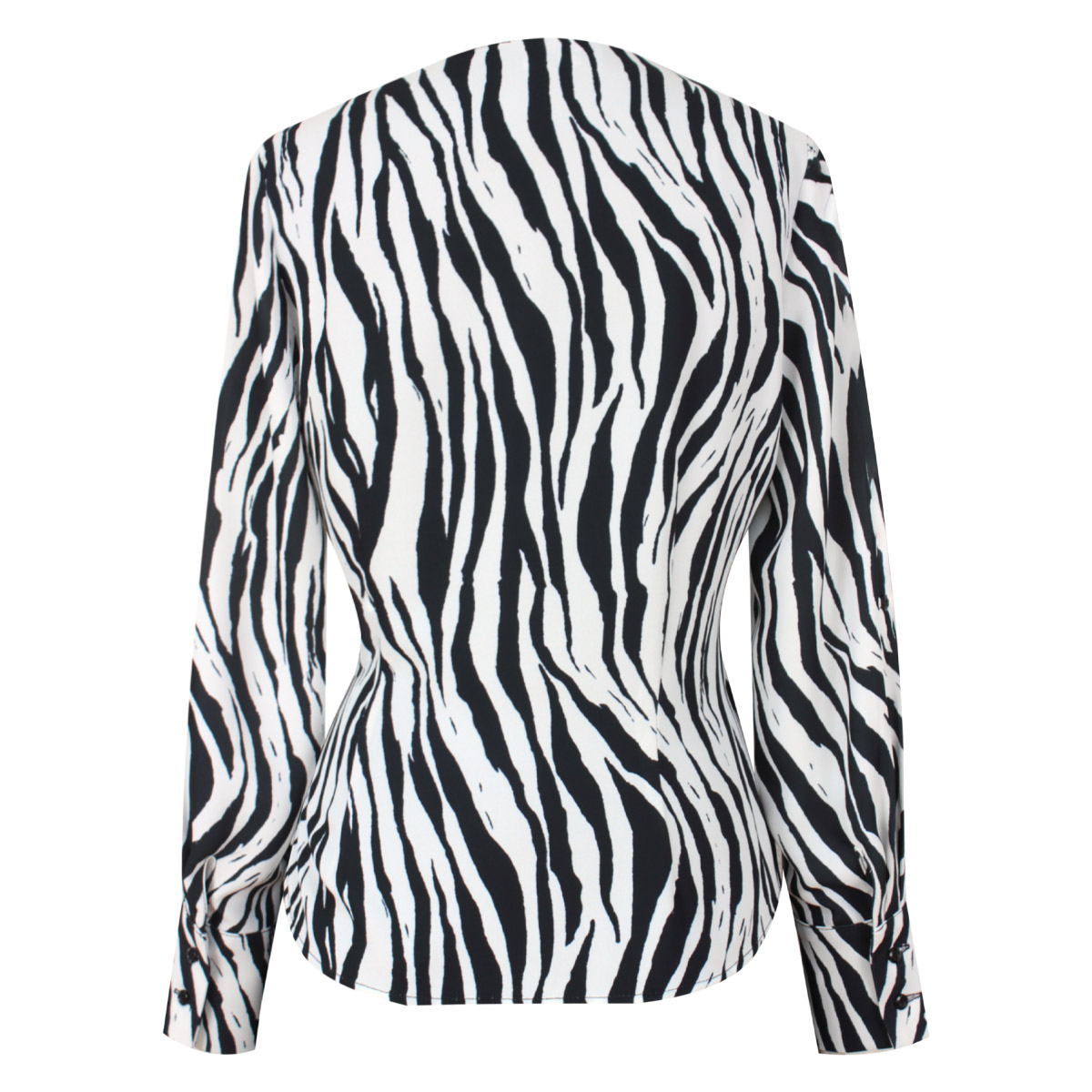 Blusa cruzada de manga larga con estampado cebra para Mujer Petite JUST BY BASEL image number null