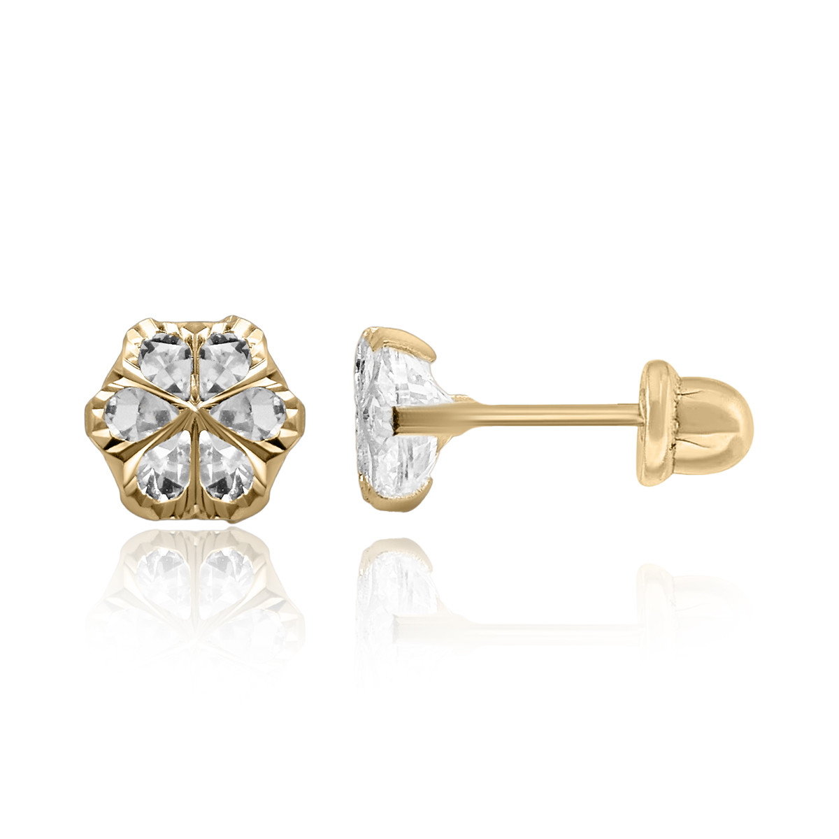 Broquel 14k Bisel redondo flor image number null