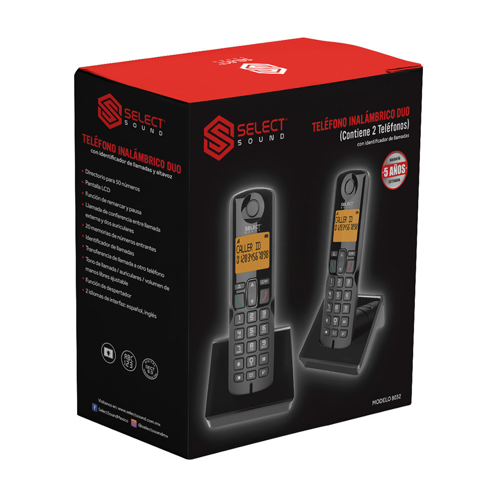 Tel&eacute;fono Inal&aacute;mbrico Select Sound 8032 Negro image number null