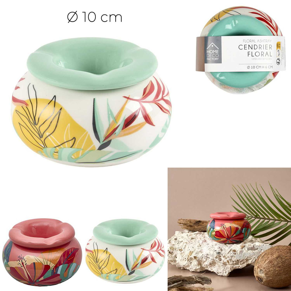 Cenicero Floral Redondo Dolomita Home Deco Factory image number null