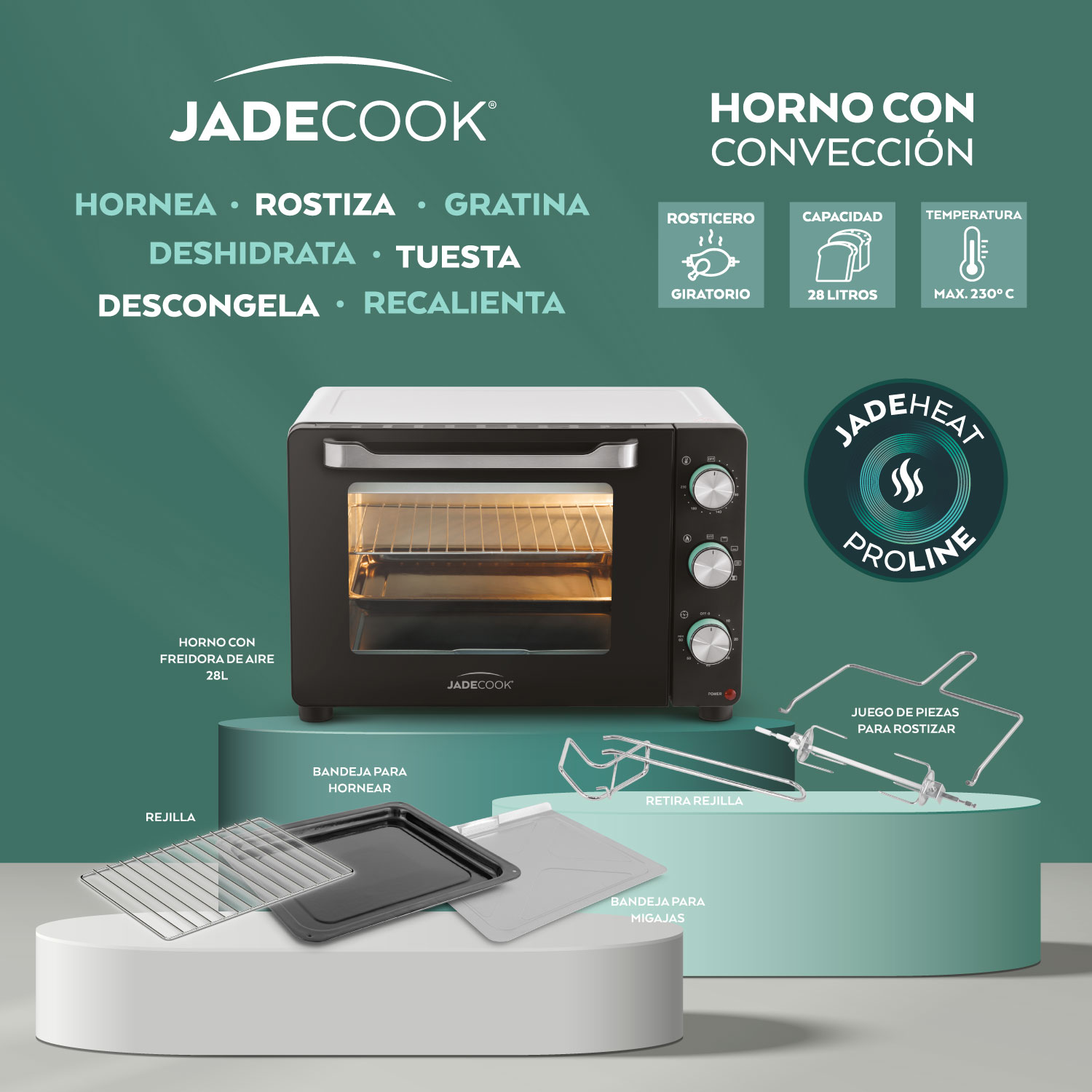 Horno El&eacute;ctrico 28 Lt Jade Cook image number null
