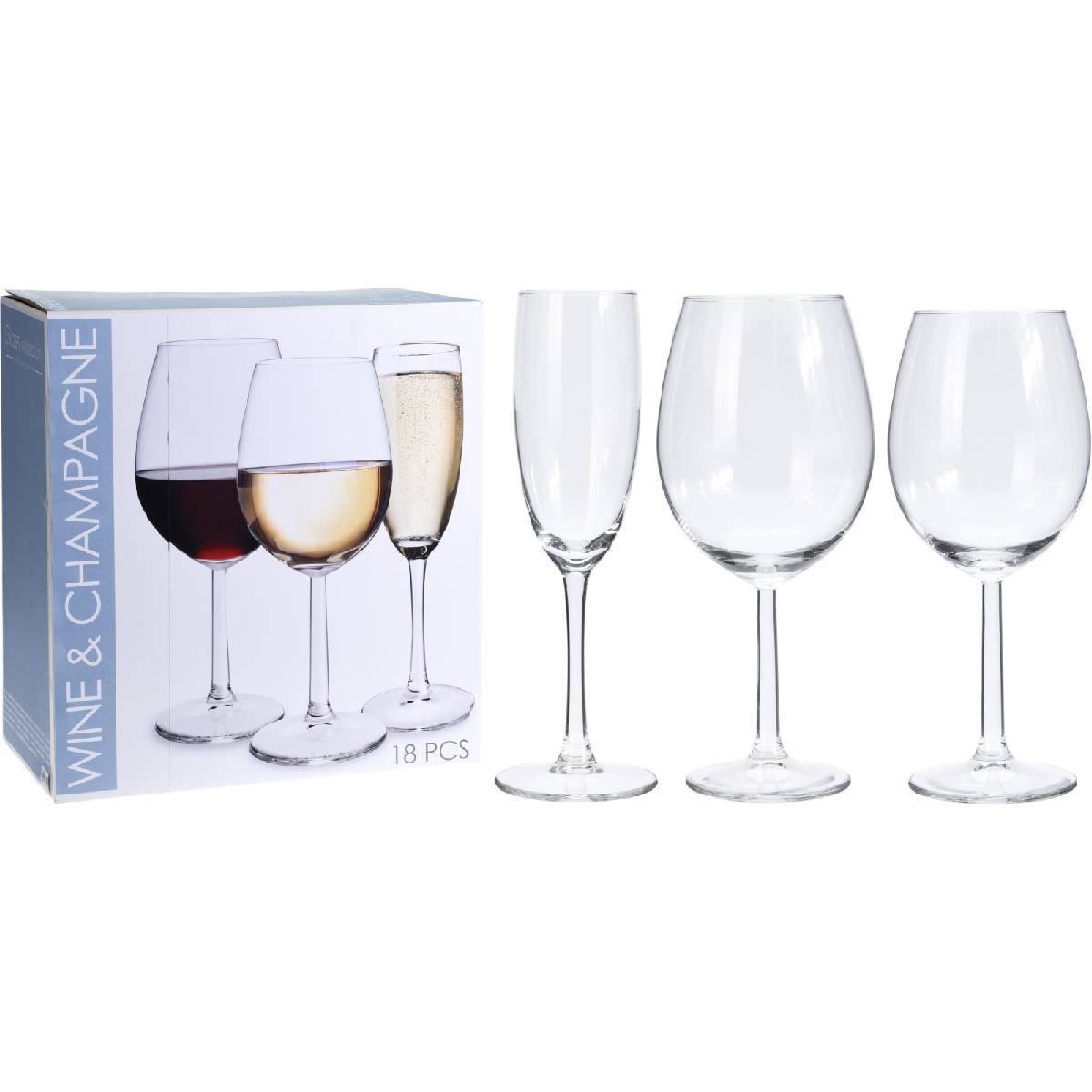 Set Copas Champan 18 Pz Cristal Transparente image number null