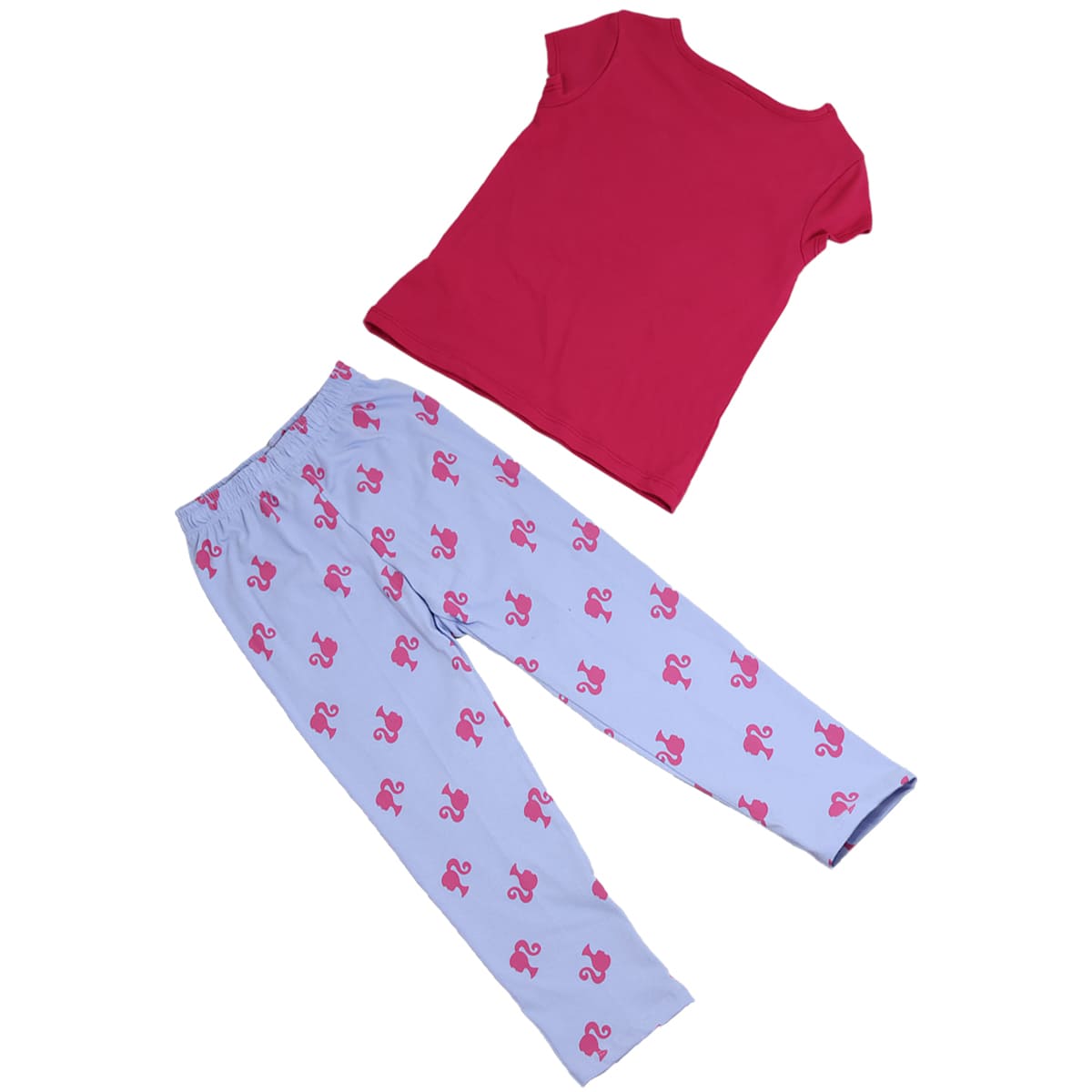 Pijama de Playera Manga Corta con Pantal&oacute;n Dise&ntilde;o Barbie para Ni&ntilde;a image number null