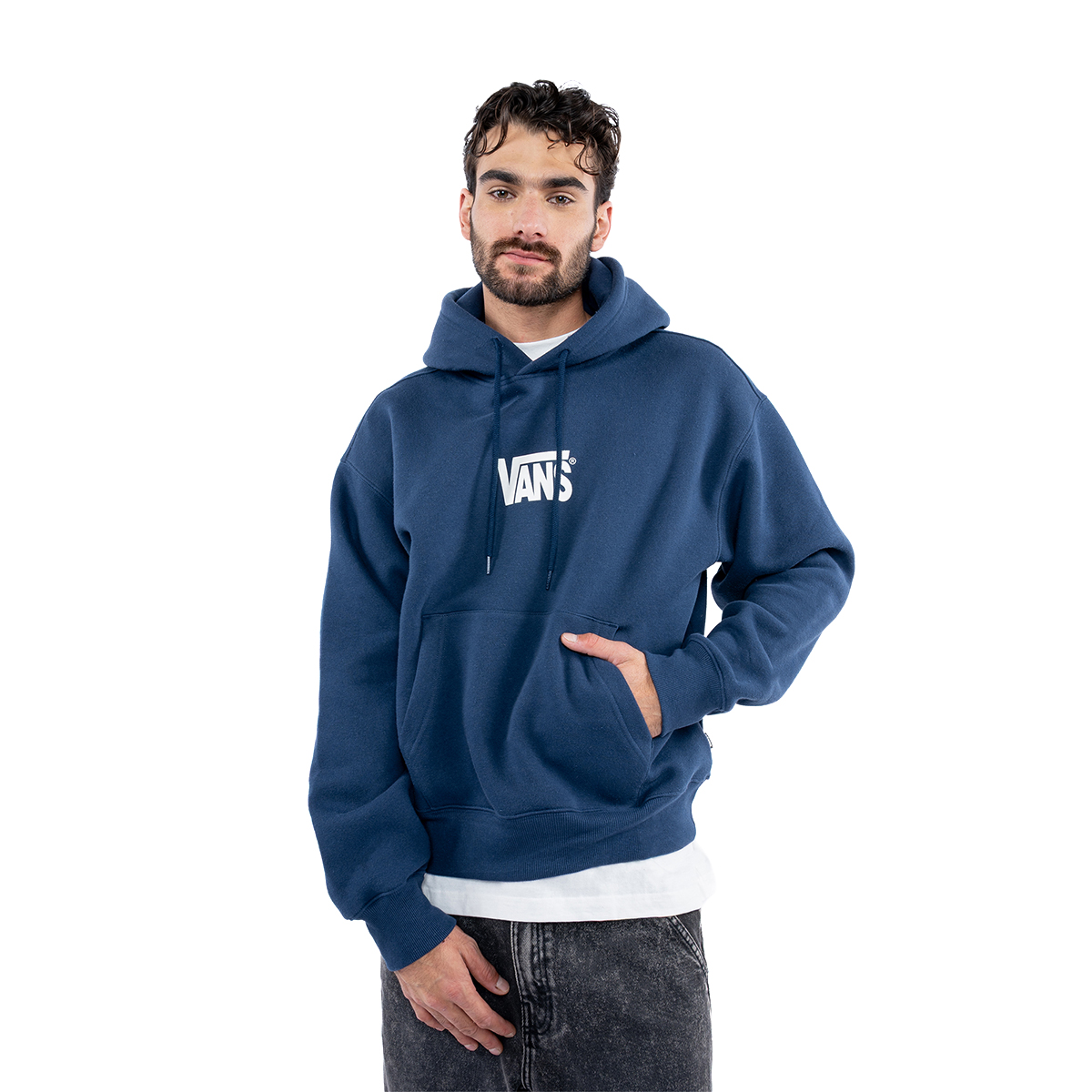 Sudadera con Capucha y Dise&ntilde;o Vans Azul para Hombre image number null