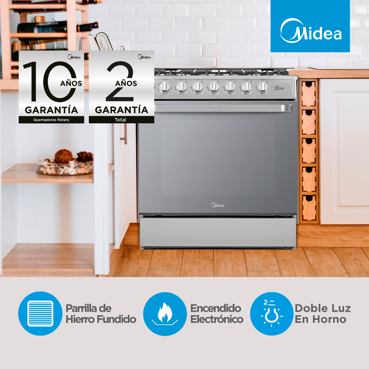 Estufa 30 Gris Con Air Fryer Midea image number null