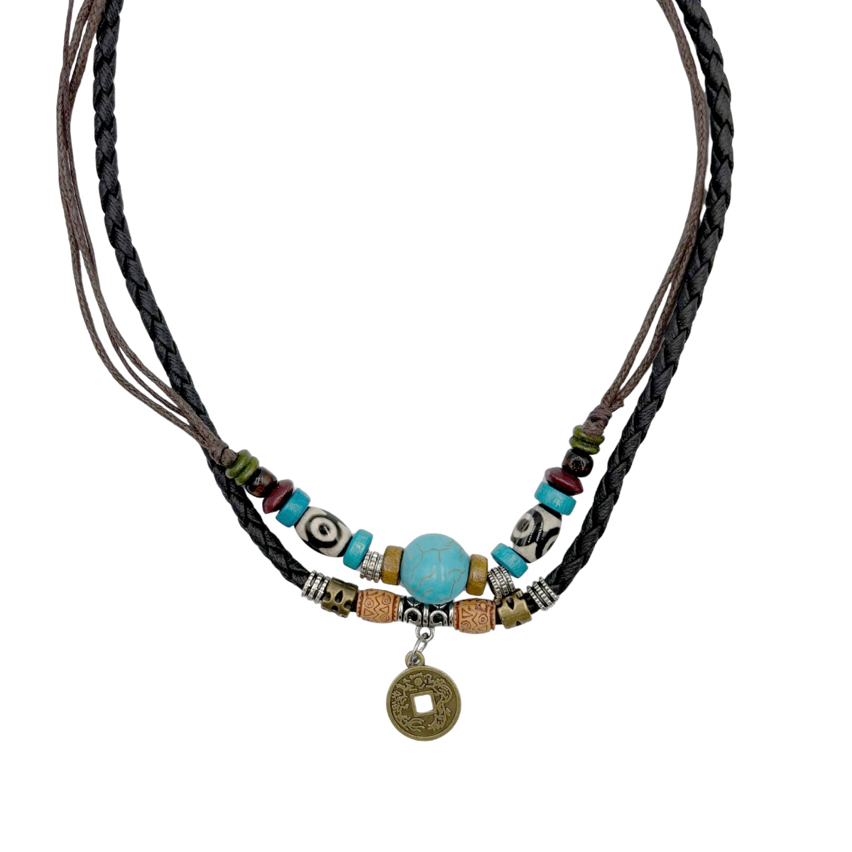 Collar Doble Cuero N Aktuales para Hombre image number null