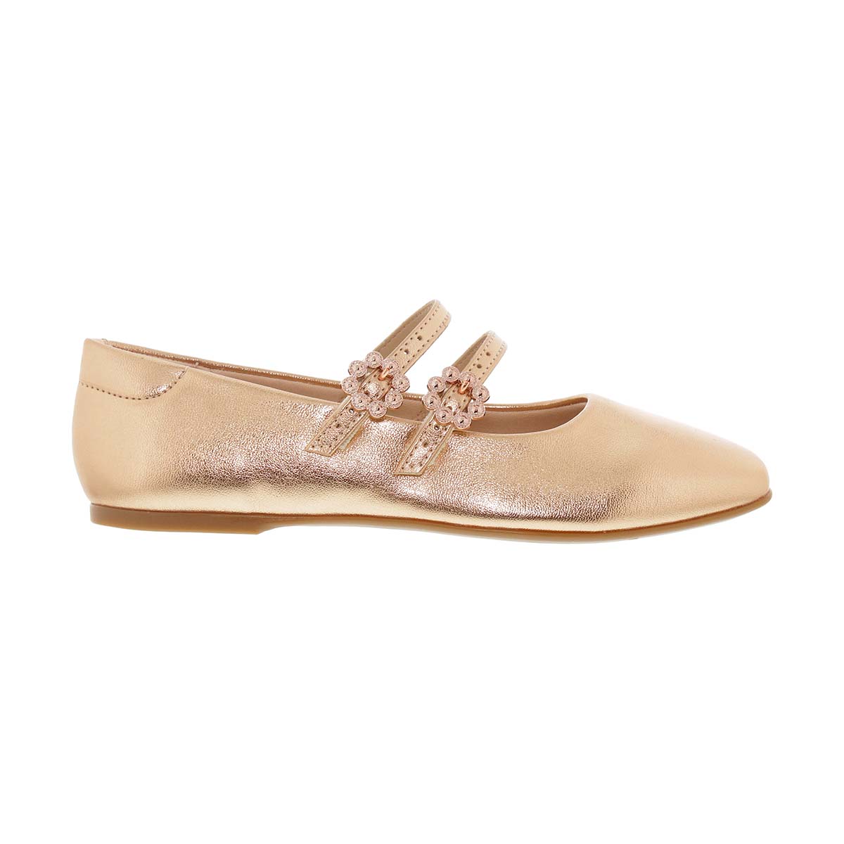 Balerina con Doble Hebilla Molekinha Dorado Aplicaci&oacute;n para Ni&ntilde;a image number null