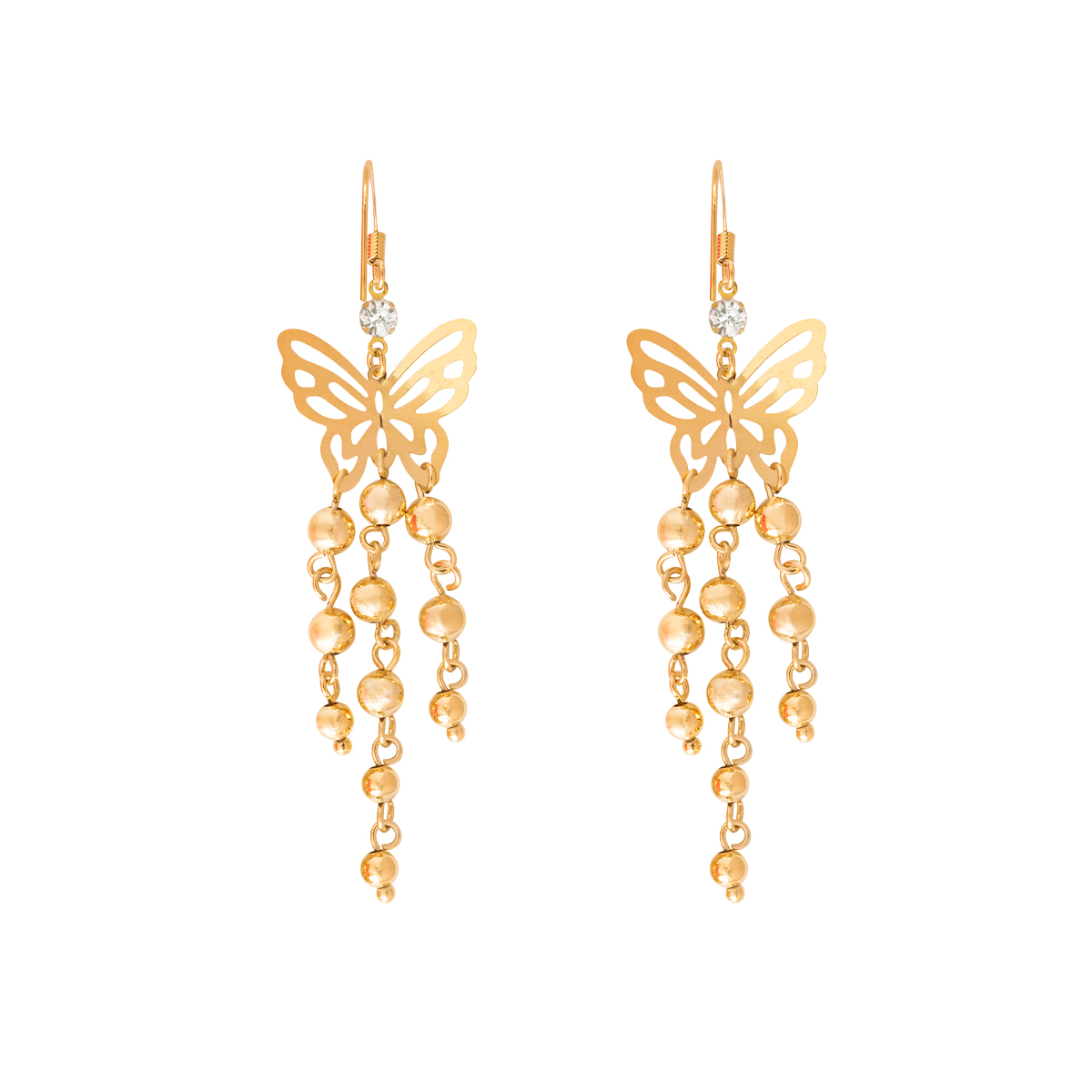 Aretes Largos Mariposa Unlimited By Oro Boleado image number null