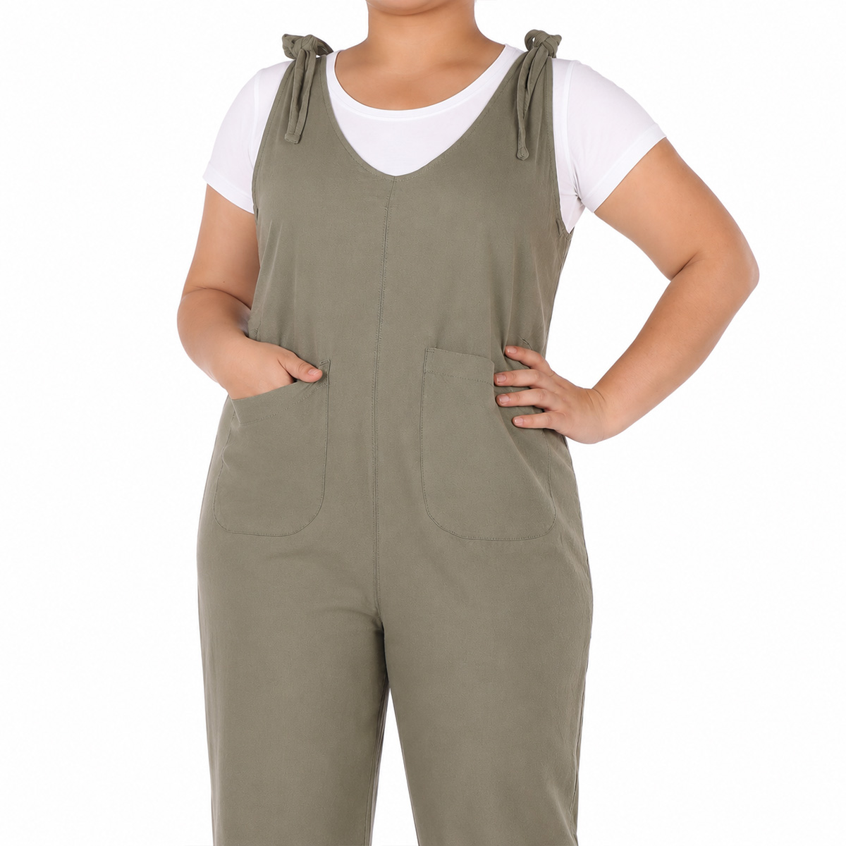 Overall Lino Viscosa Casual Jeanious para Mujer Curvy image number null