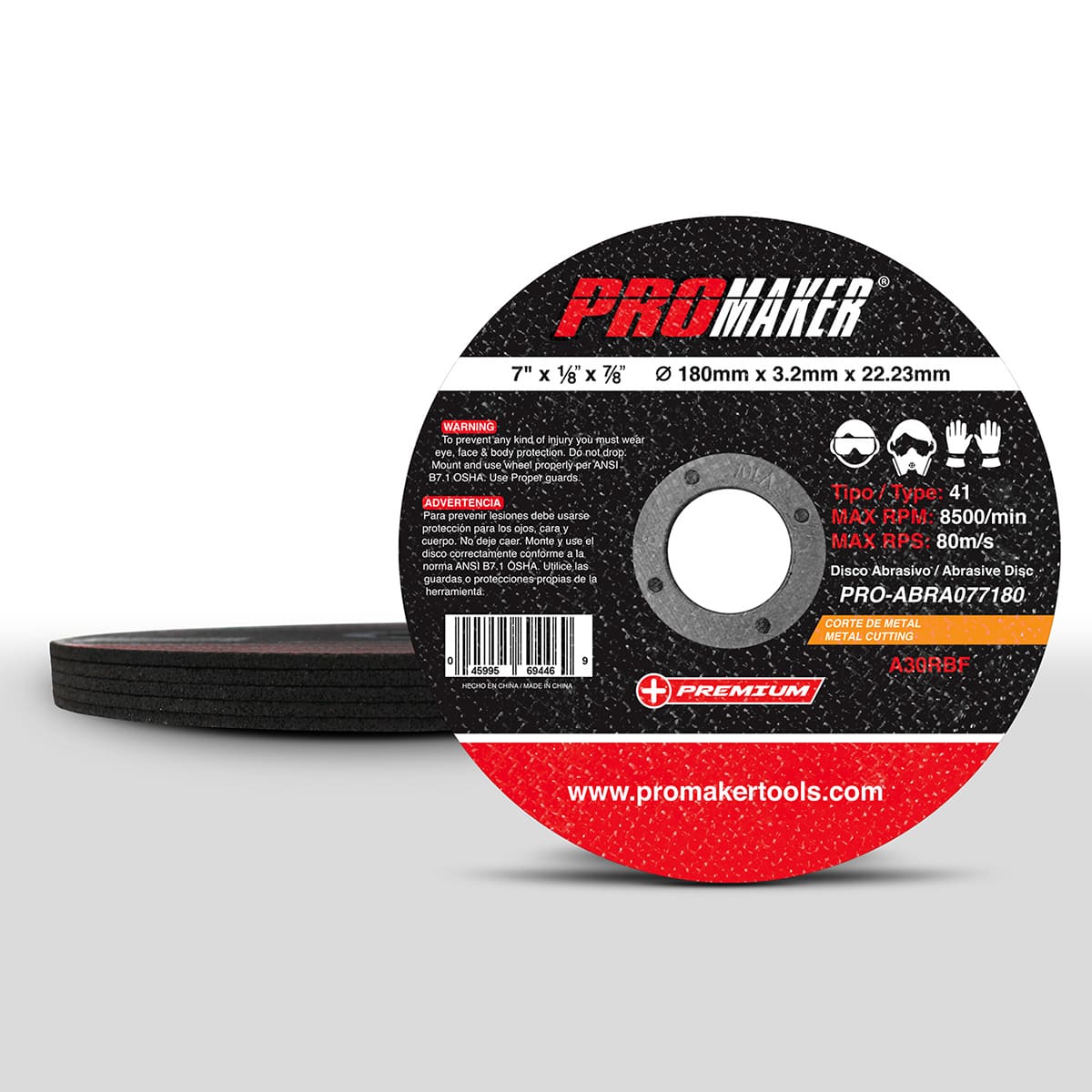 Disco Abrasivo para Corte De Metal 7" X 1/8" Promaker image number null