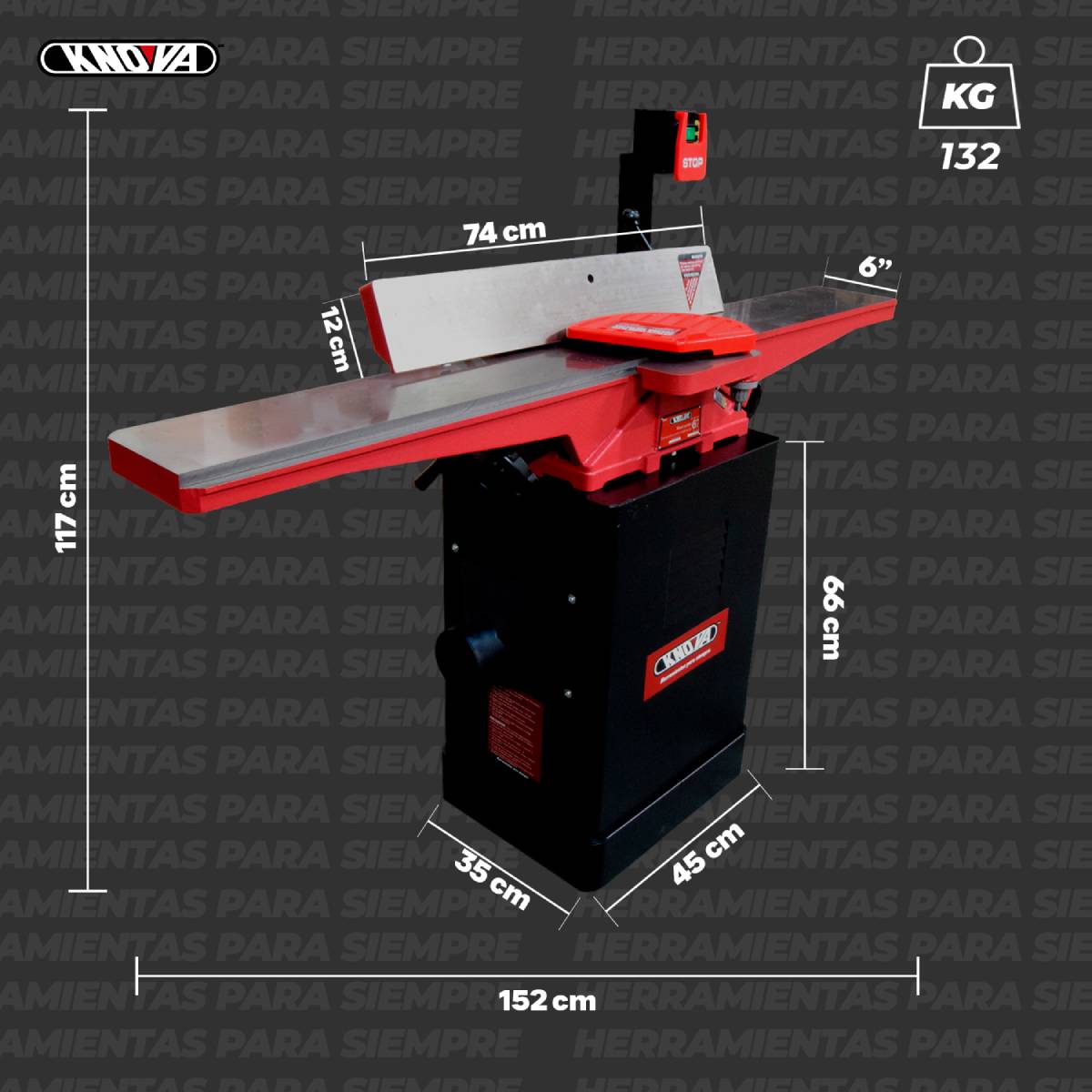 Canteadora profesional de 6"  con Mesa Extra Larga KN CM-11A  Knova image number null