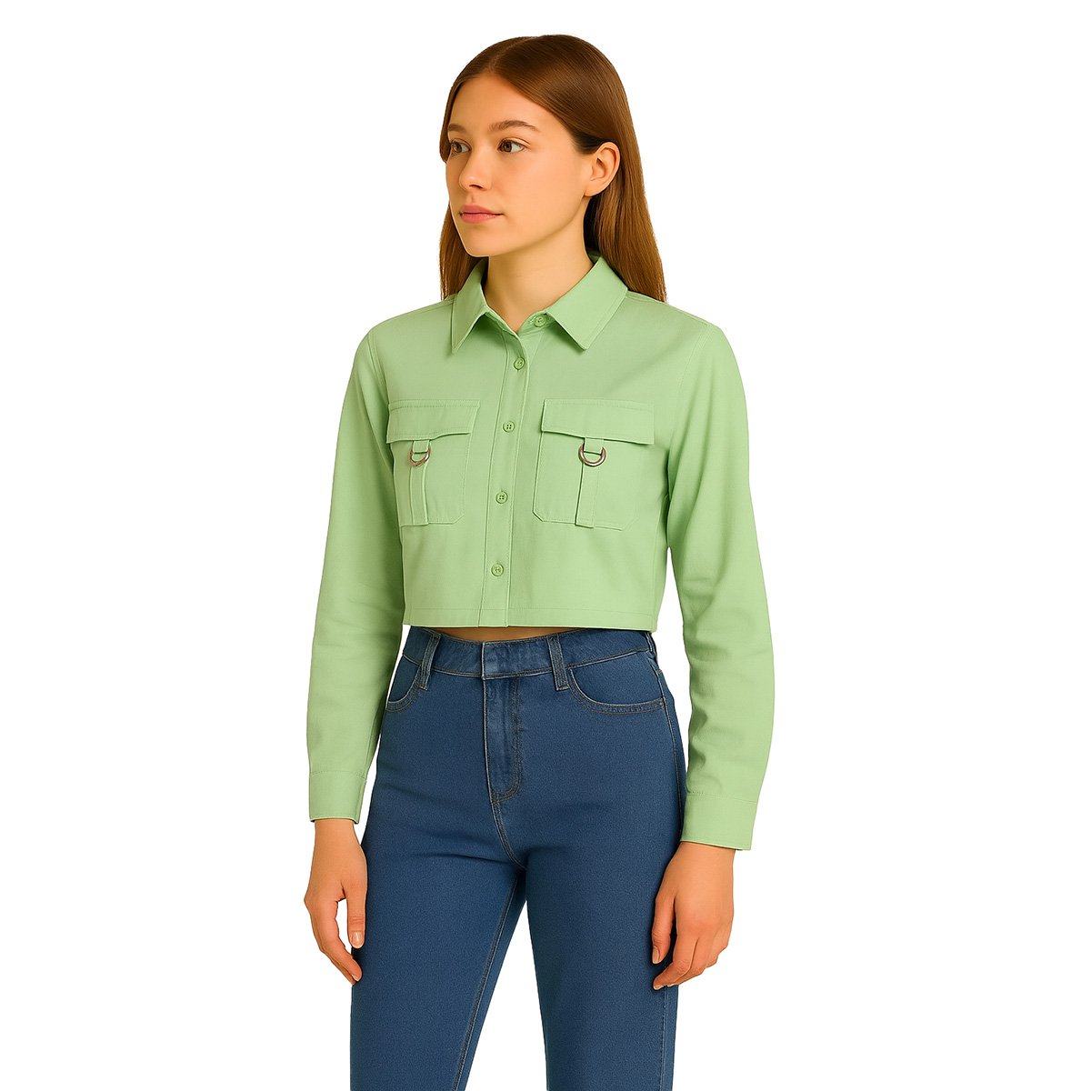 Blusa Ml Bolsillos Tiras Forever 21 para Mujer Junior image number null