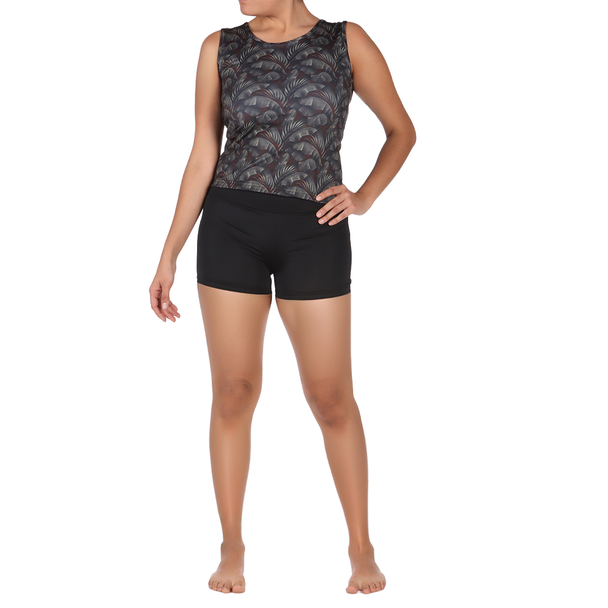 Traje Ba&ntilde;o Top Hojas Tropicales y Short Too Good para Mujer image number null