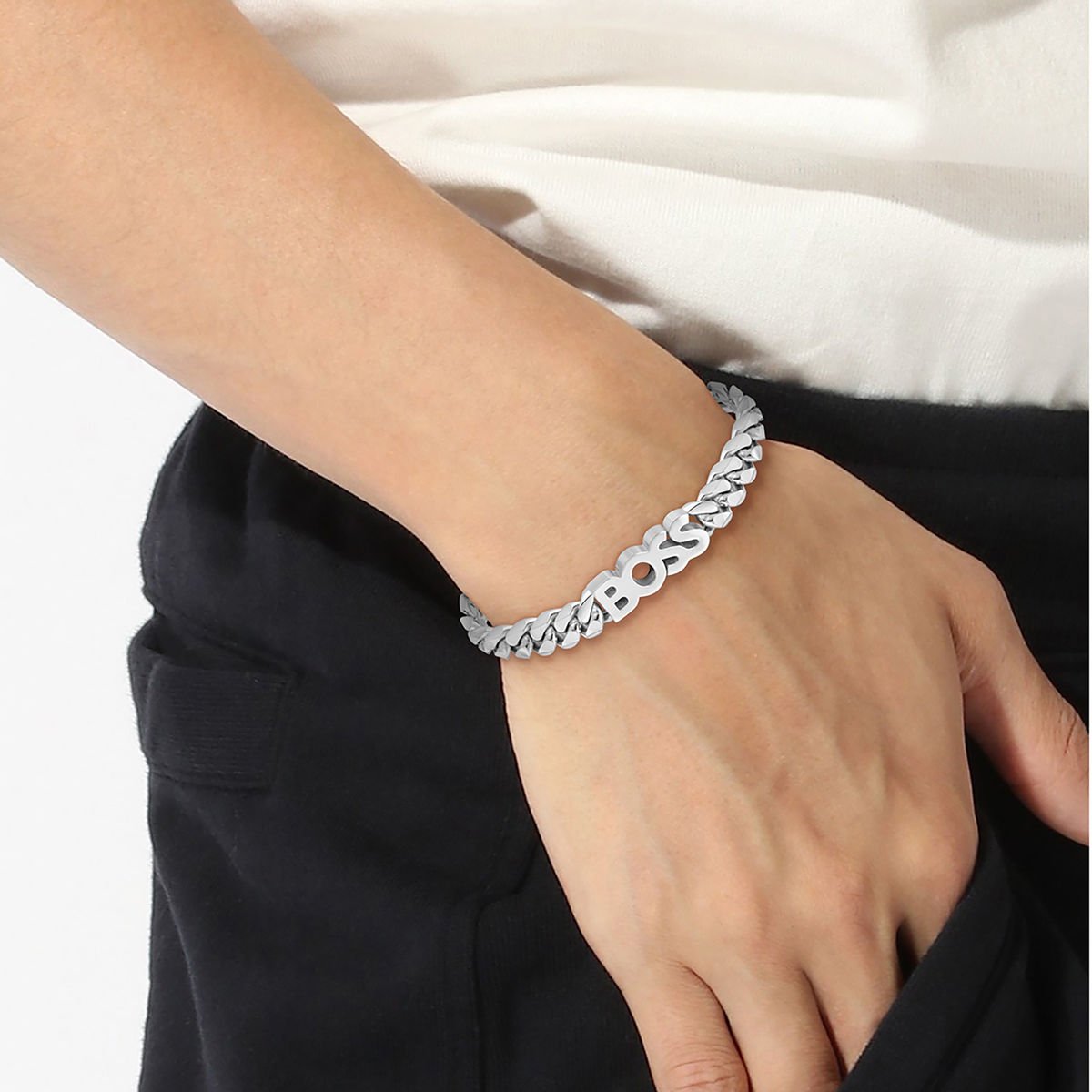Brazaletes Plateado Boss Para Hombre image number null