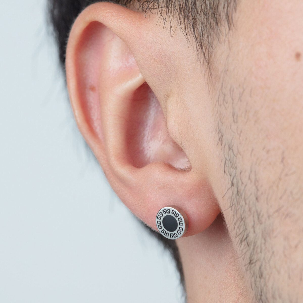Pendientes Acero Inoxidable Men&rsquo;s Earrings Lotus Style para Hombre image number null