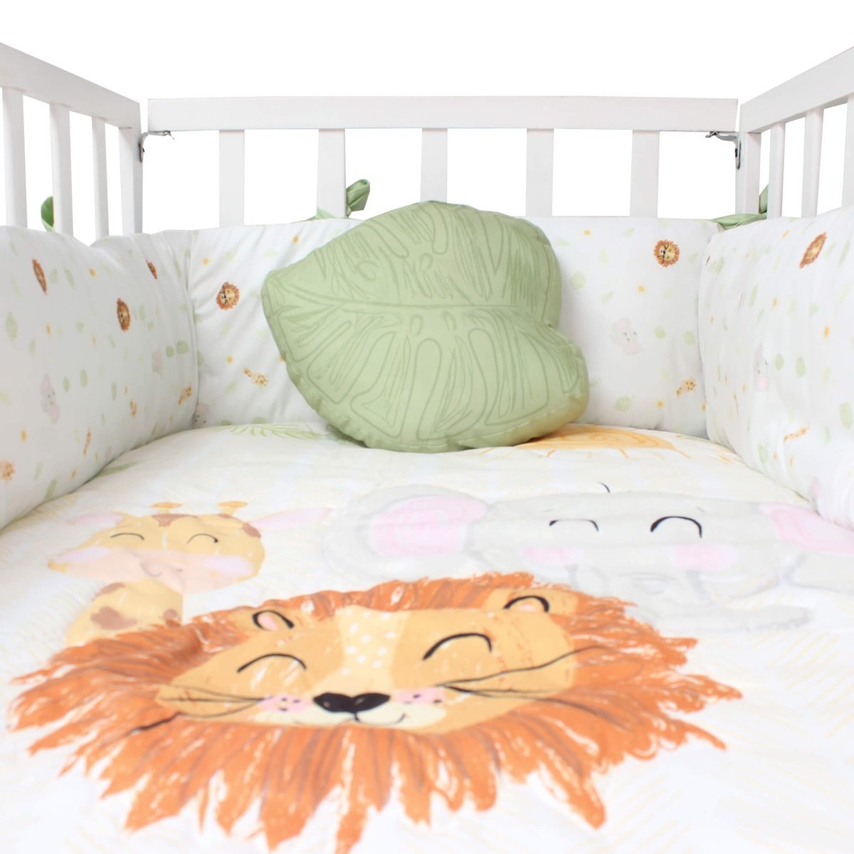 Juego de Cuna Cary Safari 95x140 cm Verde 4 Piezas image number null