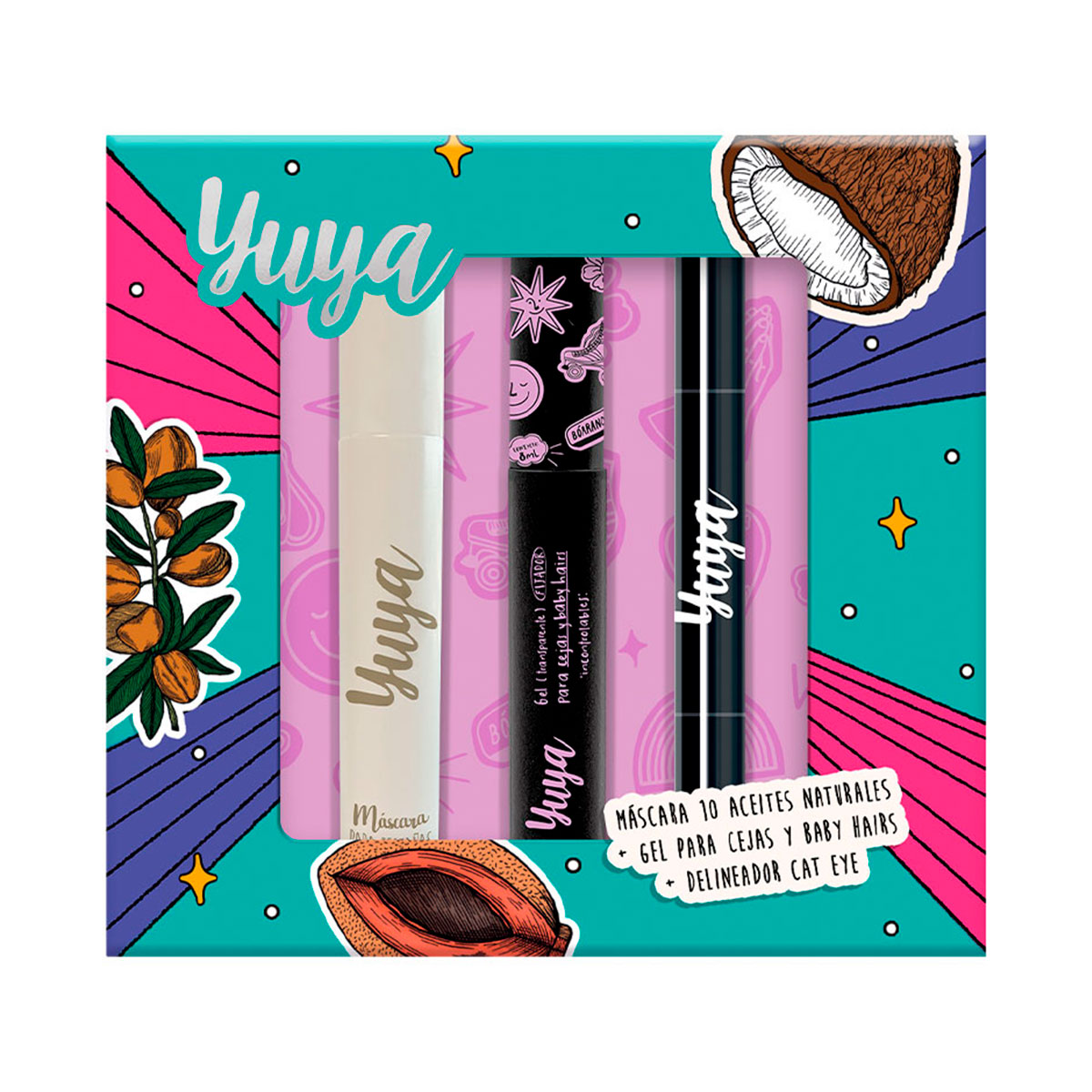 Set Yuya Mascara de pesta&ntilde;as + gel de cejas + delineador cat eye image number null