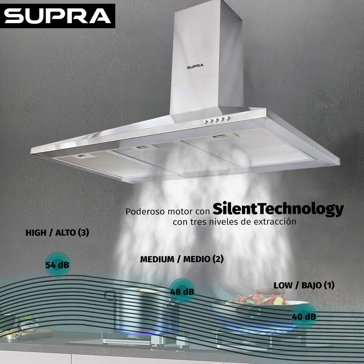 Campana Extractora Supra CM-90 image number null