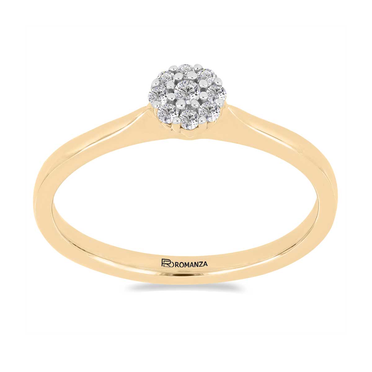 Solitario Roseta Oro Amarillo 14K y 0.10 ct Diamante Romanza image number null