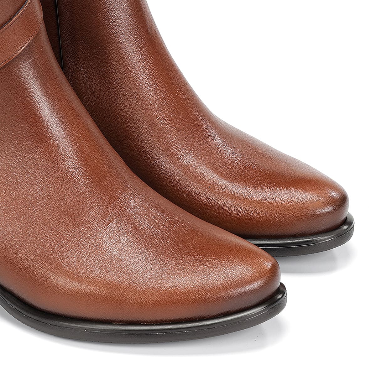 Botin Tacon Con Cinturon Para Mujer, Color Caf&eacute; Dorking image number null