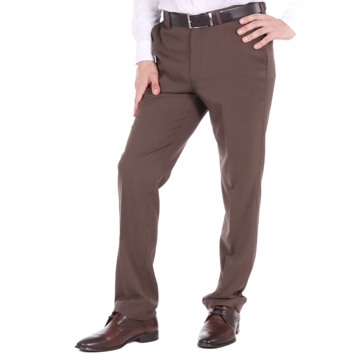 Pantal&oacute;n de Vestir Carlo Corinto Hombre Regular Fit Caf&eacute; image number null