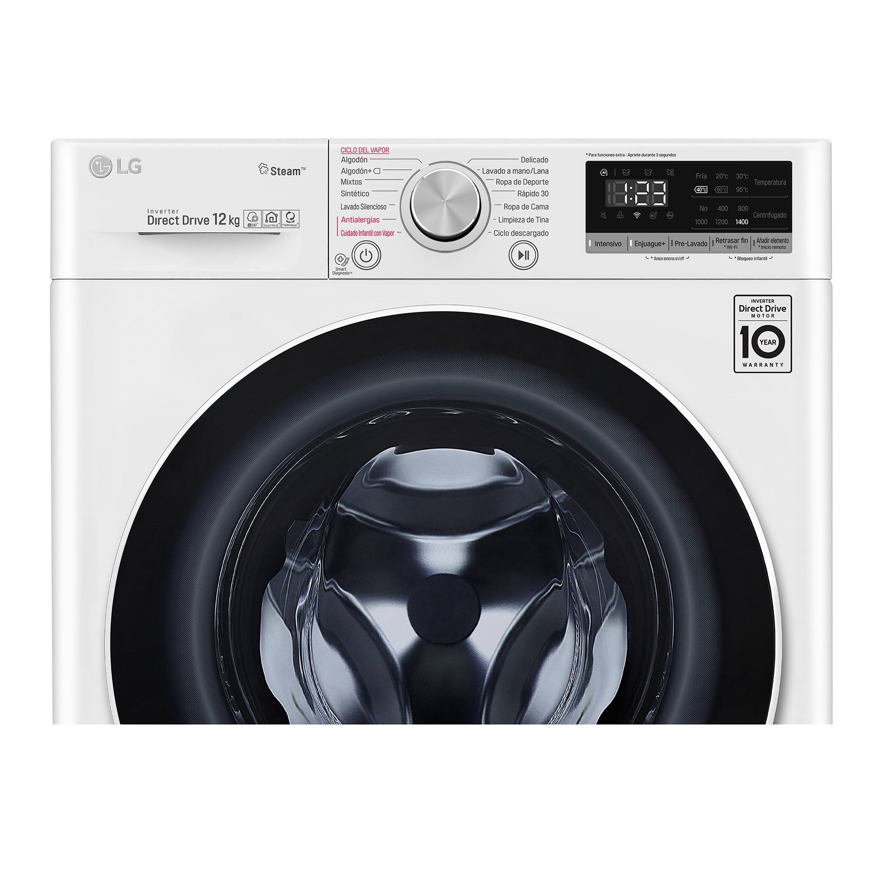 Lavadora LG Carga Frontal AI DD&trade; 12kg - WM12WVC4S6 image number null