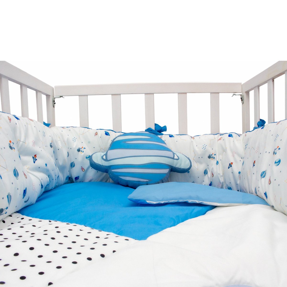Juego de Cuna Cary Astronauta 70x130 cm 4 Piezas Azul plumbago/Gris image number null