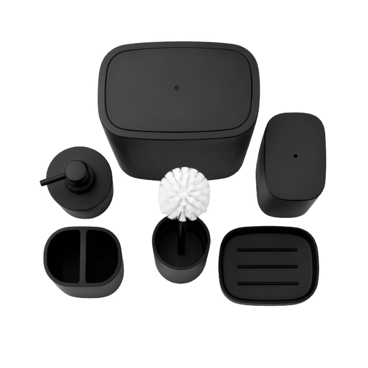 Accesorio de Ba&ntilde;o 6Pz Negro Pl&aacute;stico GOOD & GOOD image number null