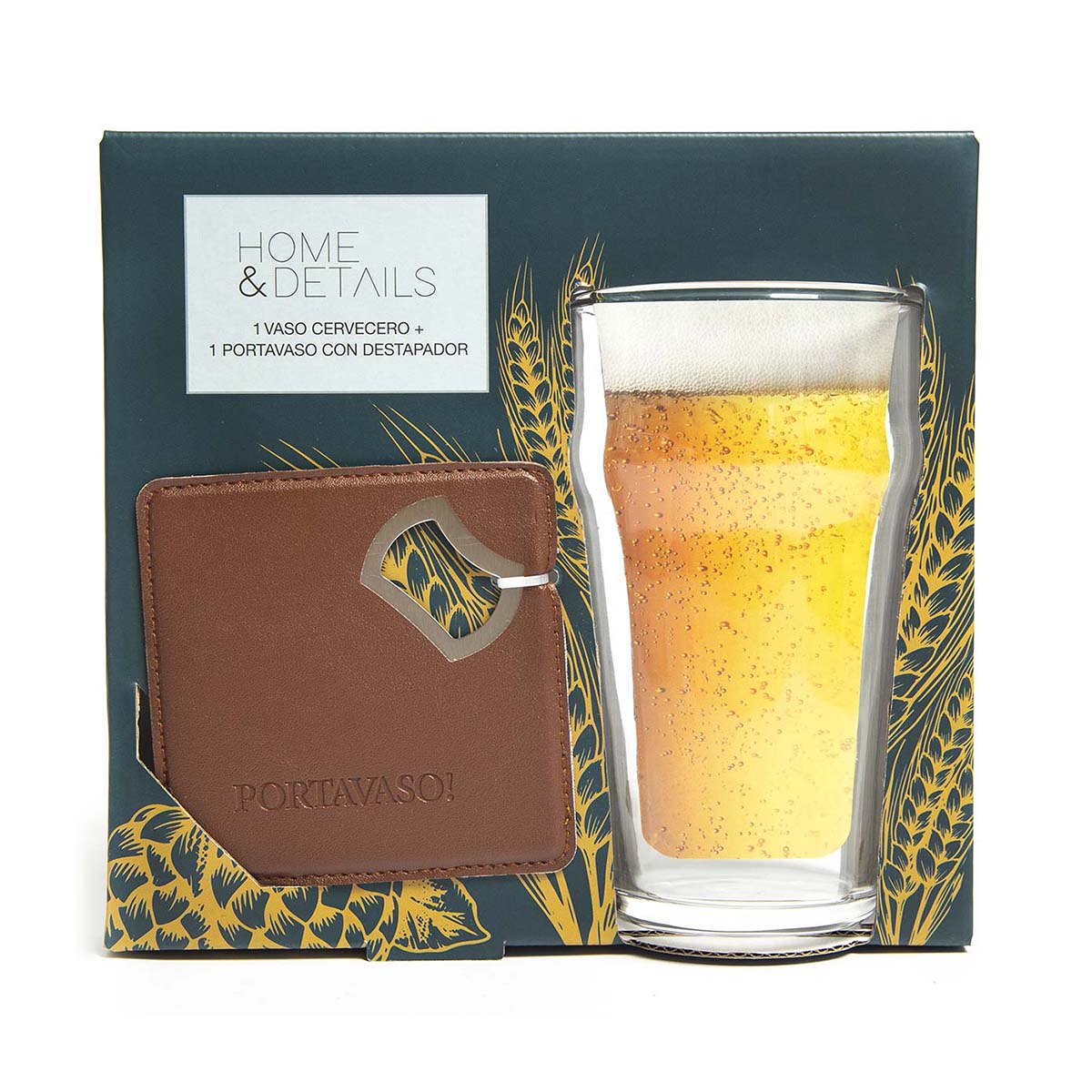 Tarro Cerveza de Vidrio Hierro Transparente HOME&DETAILS image number null