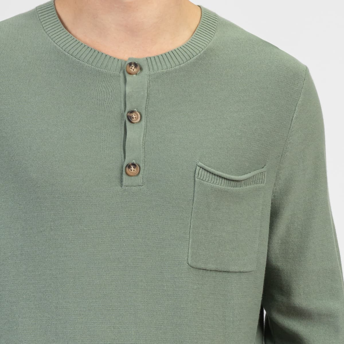 Su&eacute;ter Tejido Fino Verde Oscuro Nautica Cuello Redondo para Hombre image number null