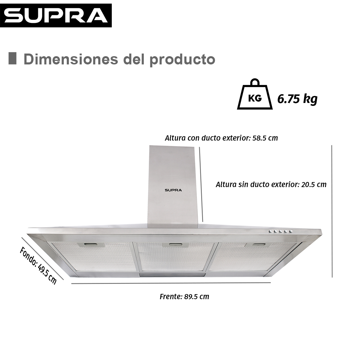 Campana Extractora Supra CM-90 image number null