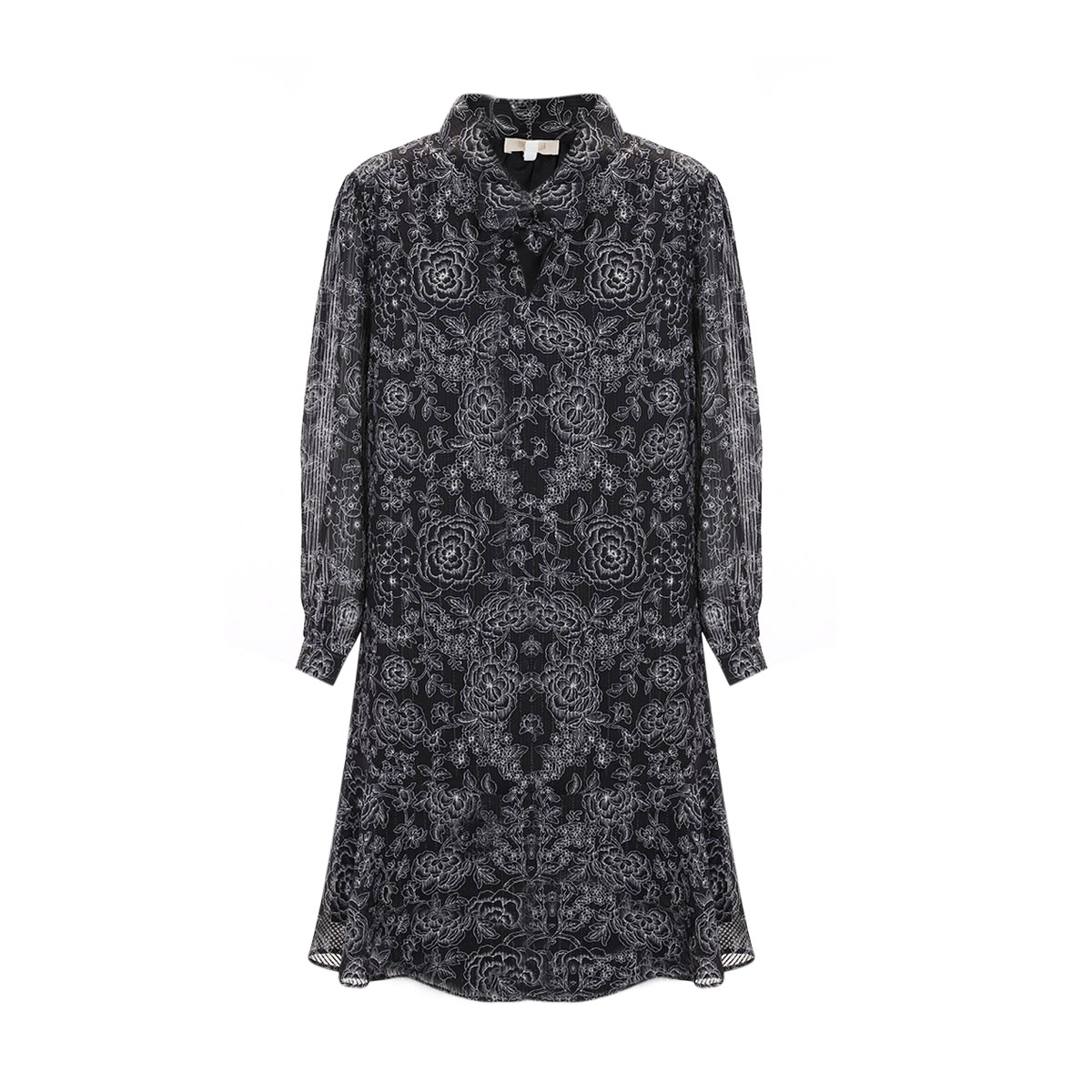 Vestido Corto Estampado Manga Life Styler Para Mujer Cuvy image number null