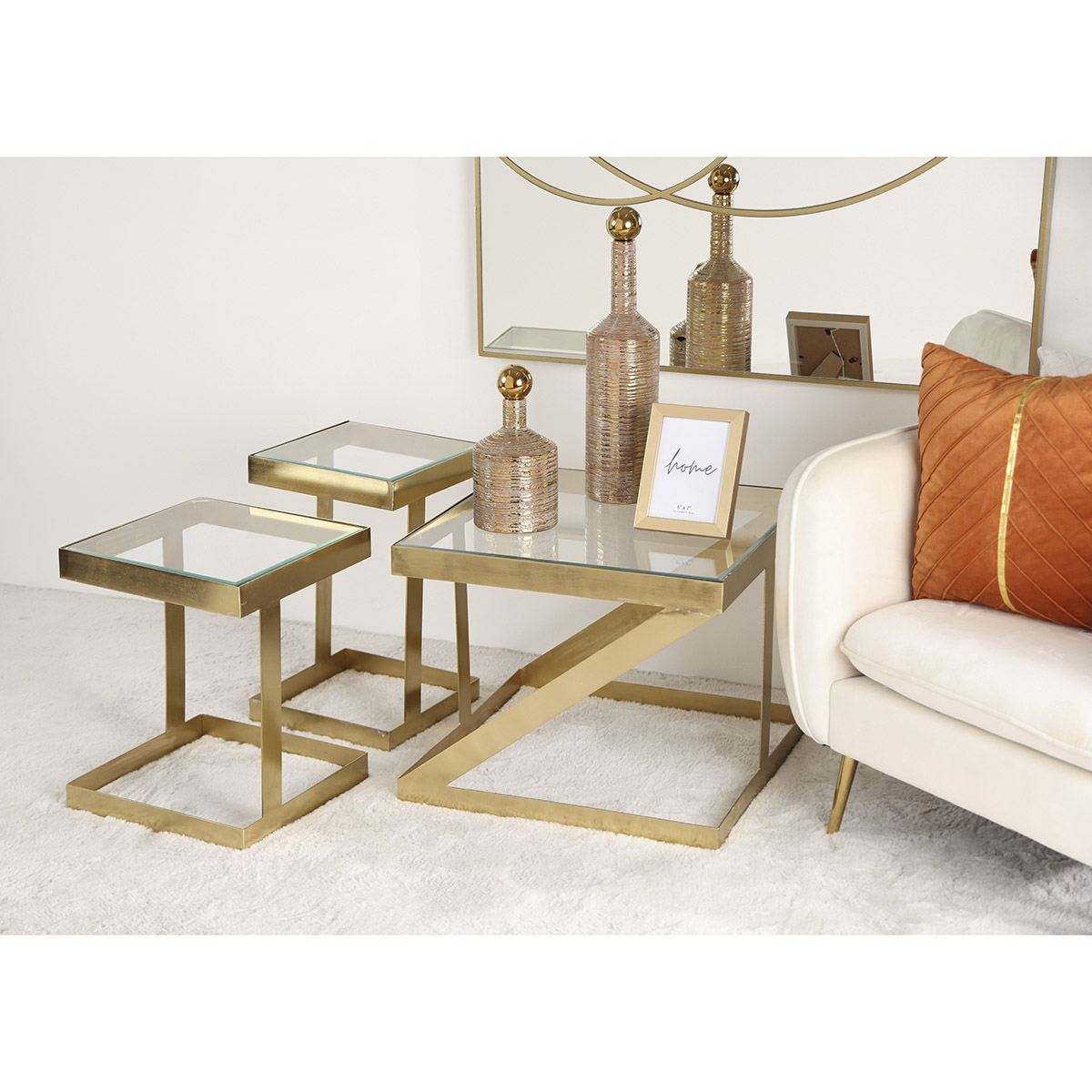 Juego De 3 Mesas Colecci&oacute;n Bombay Luxe Gold Concepts Life image number null