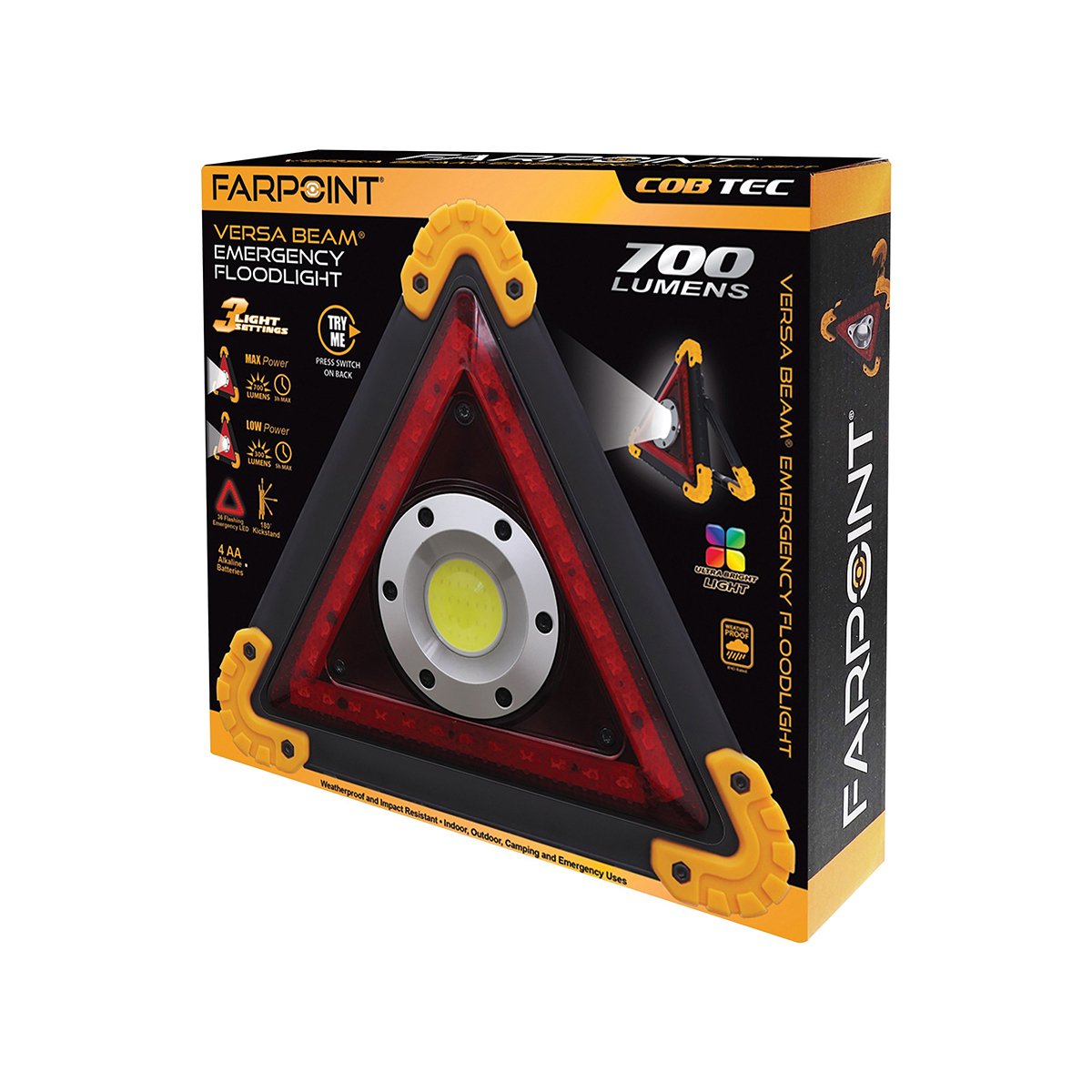 Tri&aacute;ngulo de Luz Emergencia 700Lm Reflector 4AA image number null