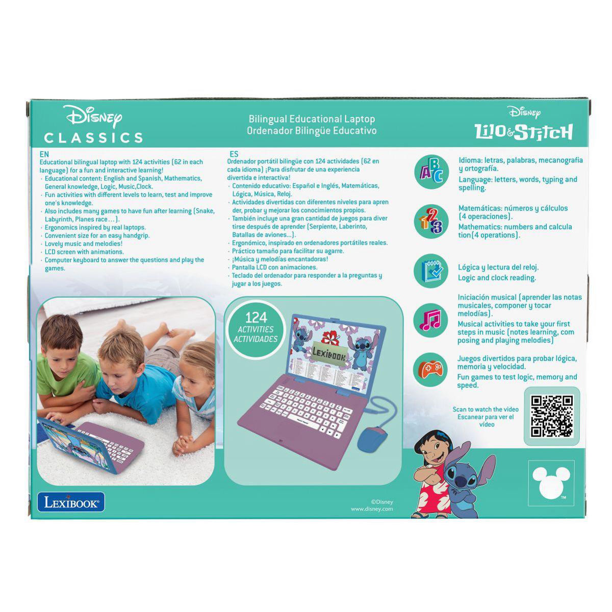 Laptop Educativo Bilingue Stitch Lexibook image number null