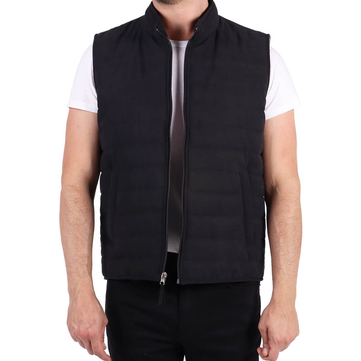 Chaleco Capitonado Negro Cierre Frontal Carlo Corinto para Hombre image number null
