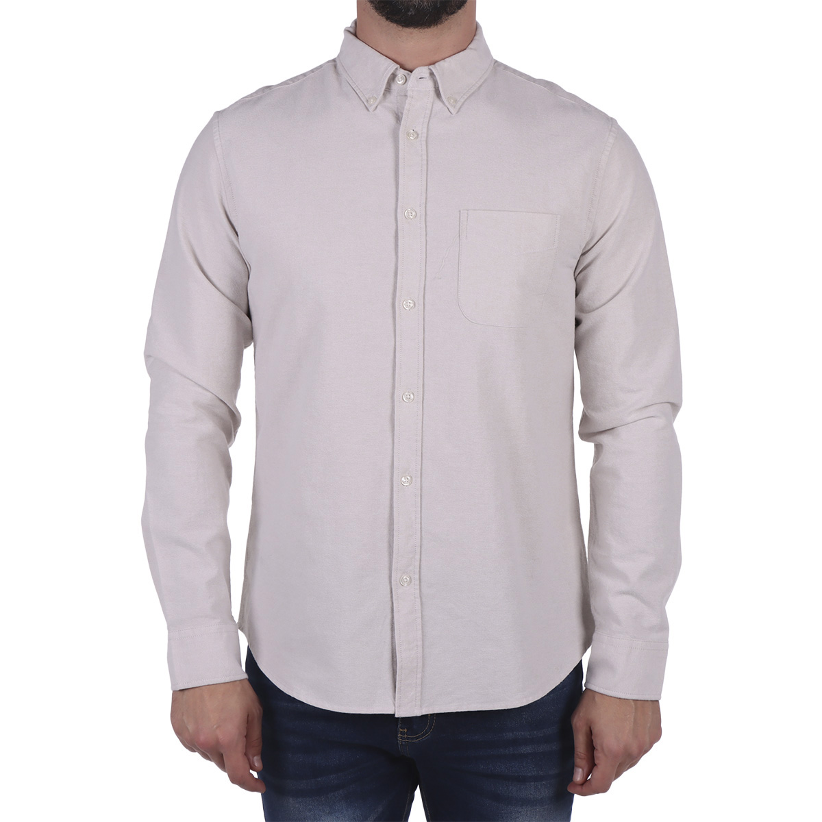 Camisa Oxford Manga Larga Dise&ntilde;o Liso Jeanius para Hombre image number null