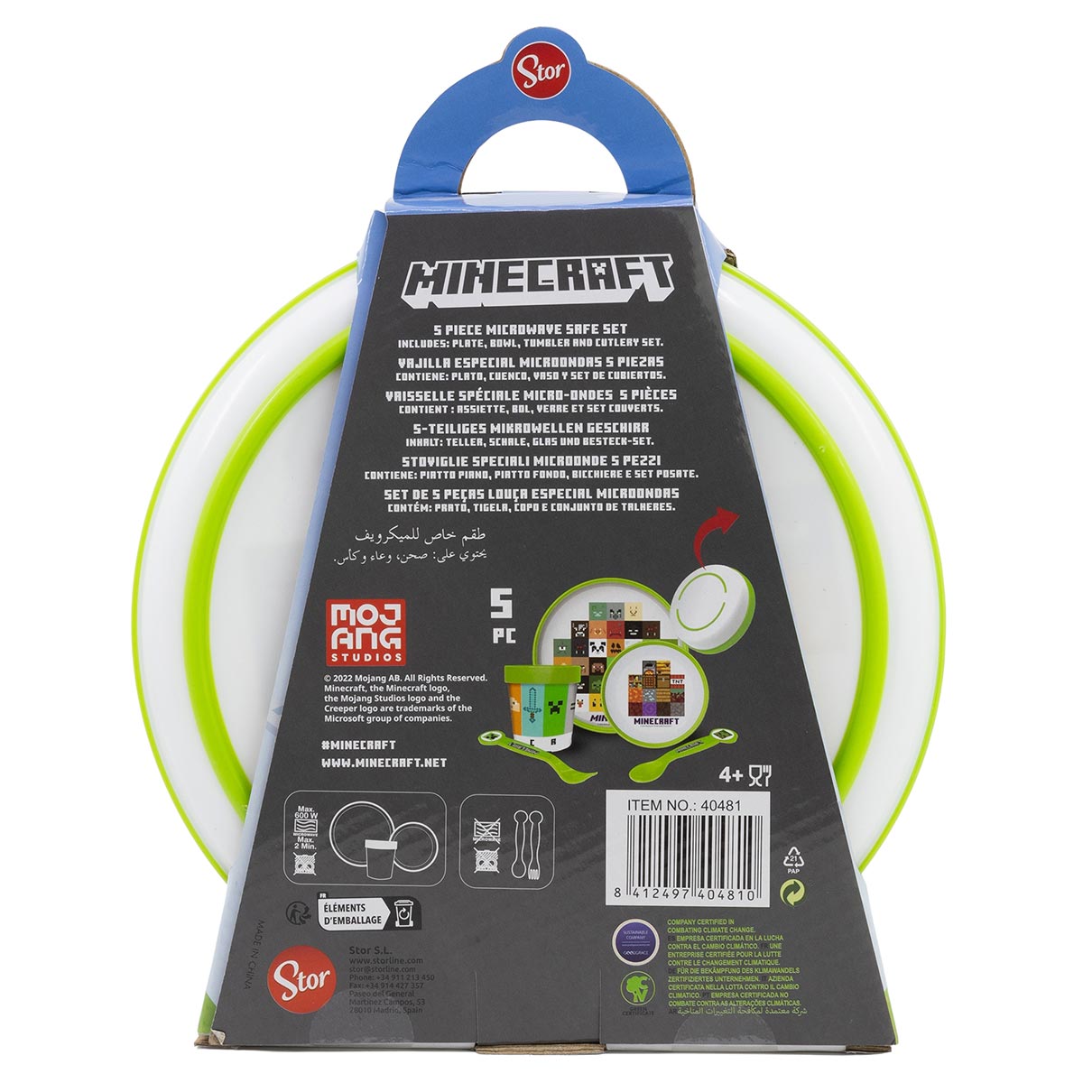 Vajilla Infantil Minecraft Verde 5Pz image number null