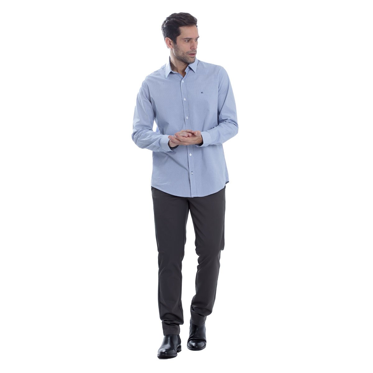 Camisa Regular Kenneth Cole Manga Larga para Hombre image number null