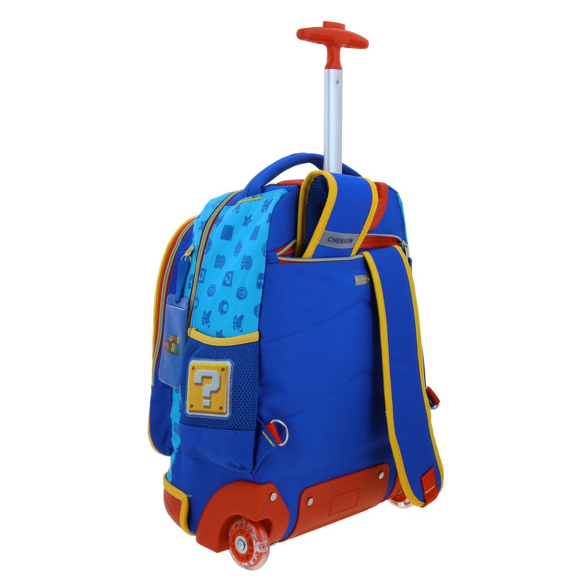 Mochila Con Ruedas Grande Mario Bros Azul image number null