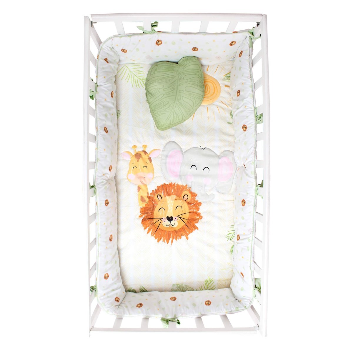 Juego de Cuna Cary Safari 70x130 cm Verde 4 Piezas image number null