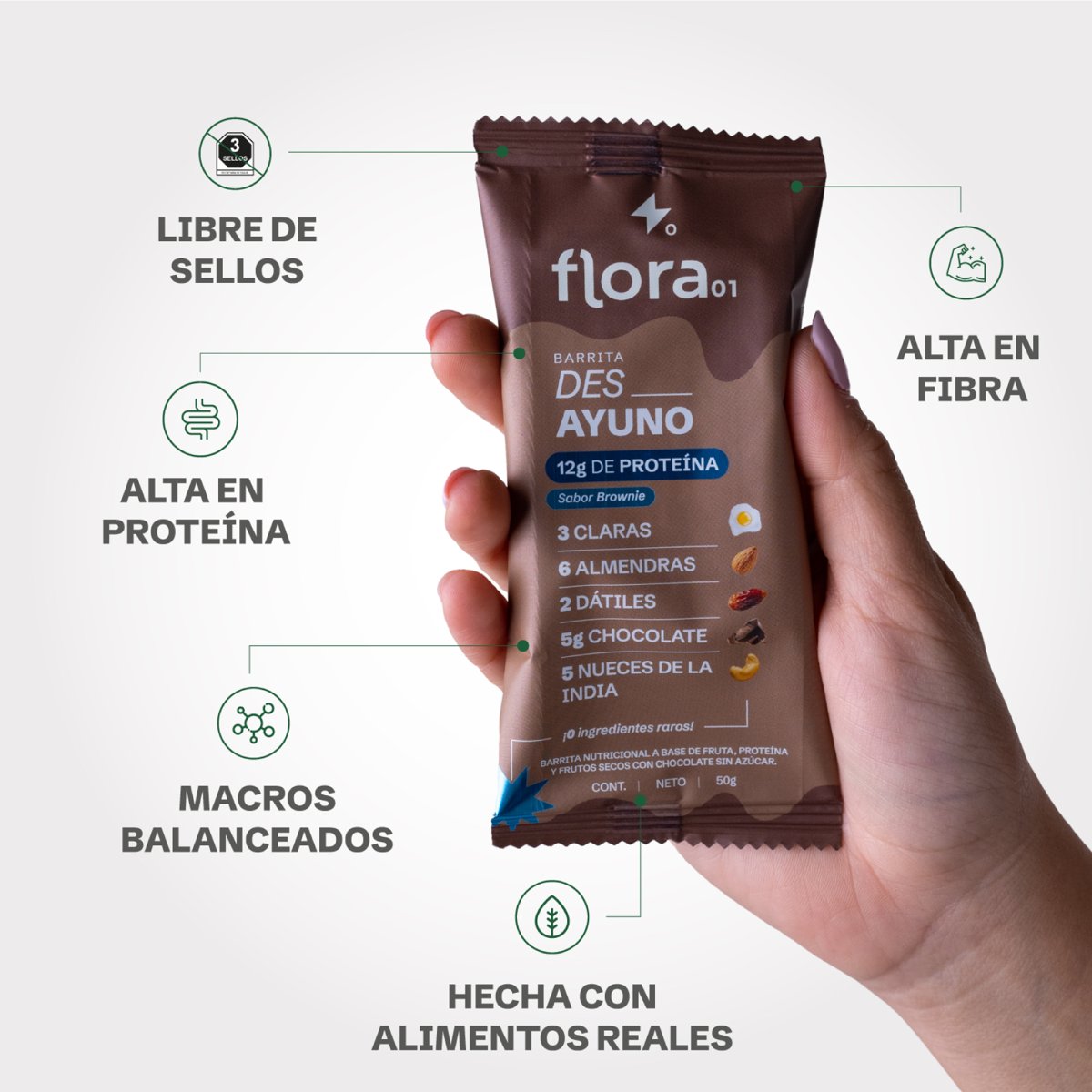 Barra Desayuno Brownie Flora01 50 g image number null