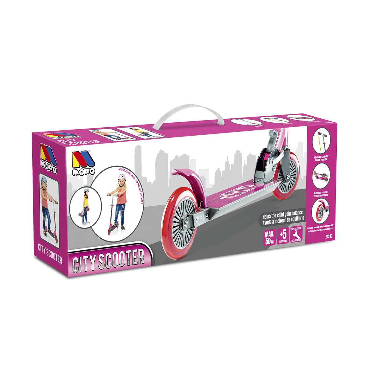 City Scooter Rosa Molto Infantil image number null